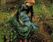 卡米耶 毕沙罗 : Young Peasant Girl with Stick